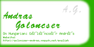 andras goloncser business card